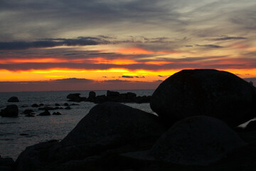 Sunset on the coast of Pont-l'Abbé