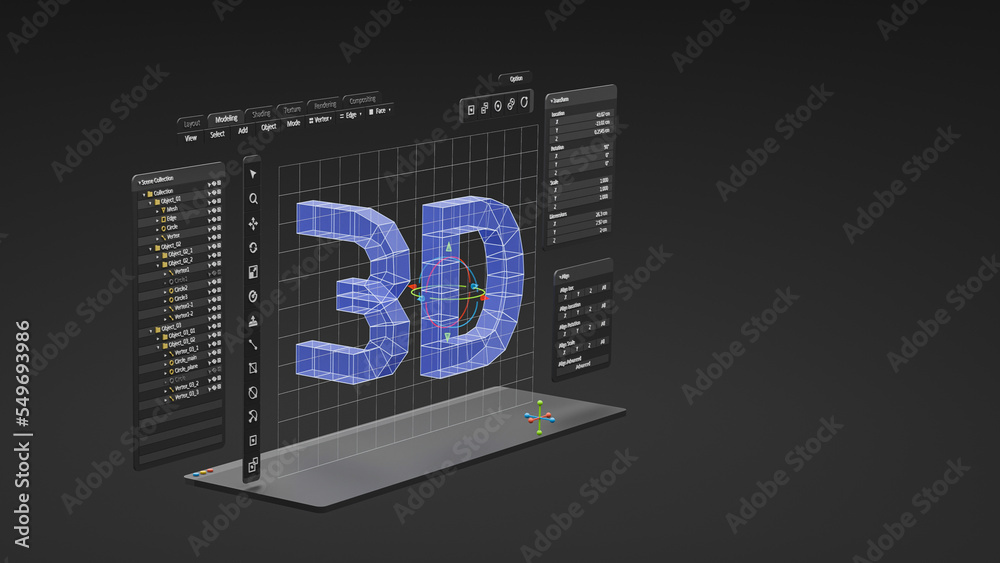 Leinwandbilder Engineering designer design 3D CAD software program Industrial engine model mechanical dimensional digital manufacturing factory engineer computer screen. 3d rendering.