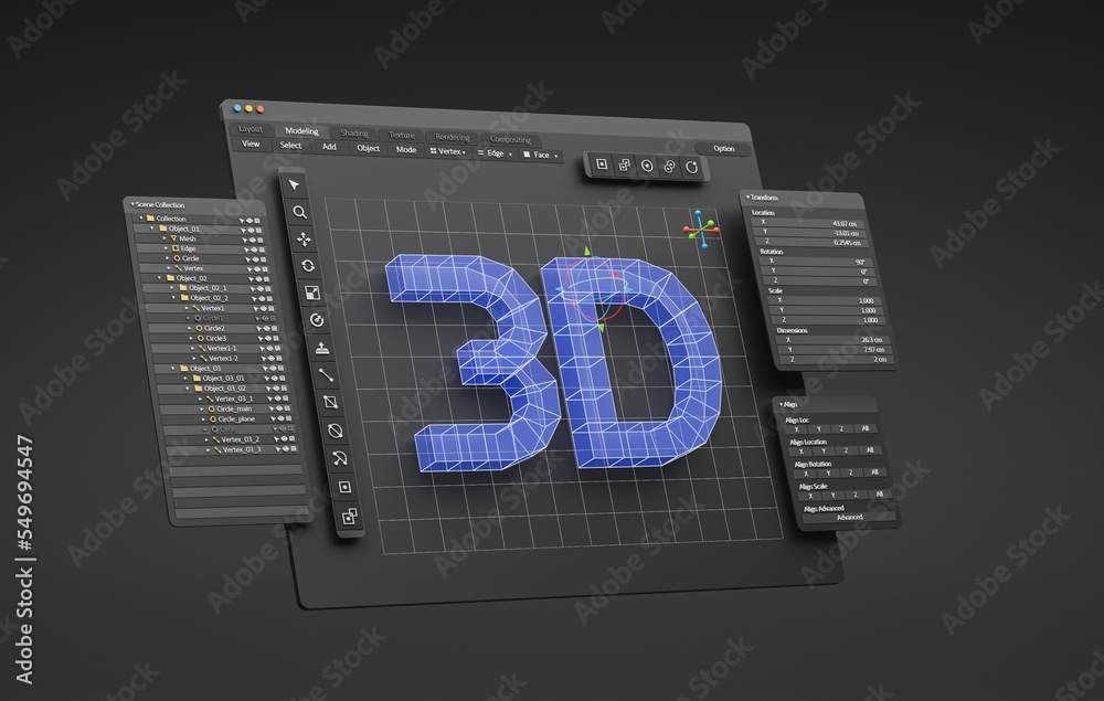 Aufkleber Engineering designer design 3D CAD software program Industrial engine model mechanical dimensional digital manufacturing factory engineer computer screen. 3d rendering.