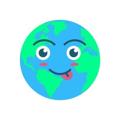 Earth Illustration With Face (6)