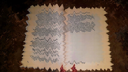 Abstract background with wave filter, inside it was the color of an ancient paper.