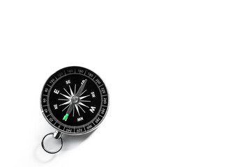 Compass on white background with copy space for add text message or use components for design.