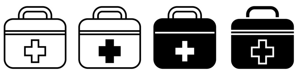 First aid kit icon vector cet. Emergency room illustration sign collection. medical symbol. 