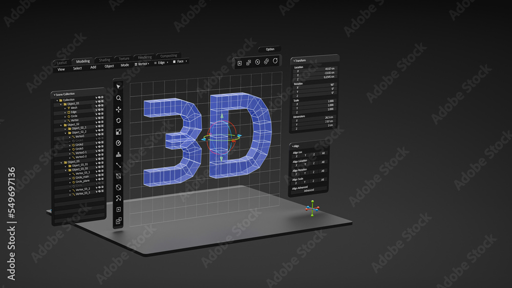 Leinwandbilder Engineering designer design 3D CAD software program Industrial engine model mechanical dimensional digital manufacturing factory engineer computer screen. 3d rendering.