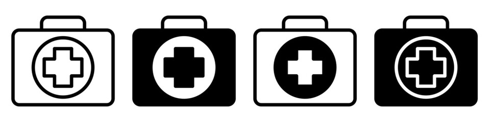 First aid kit icon vector cet. Emergency room illustration sign collection. medical symbol. 