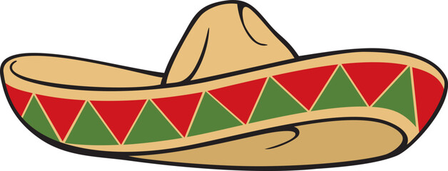 Sombrero (Mexican hat) Color. Vector Illustration.