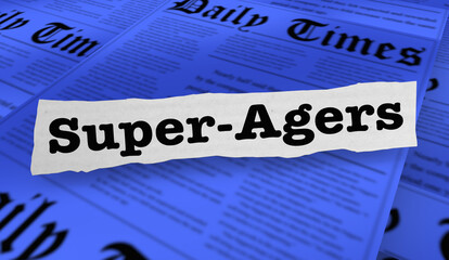 Super Agers News Headlines SuperAging Maintain Brain Health Youth 3d Illustration