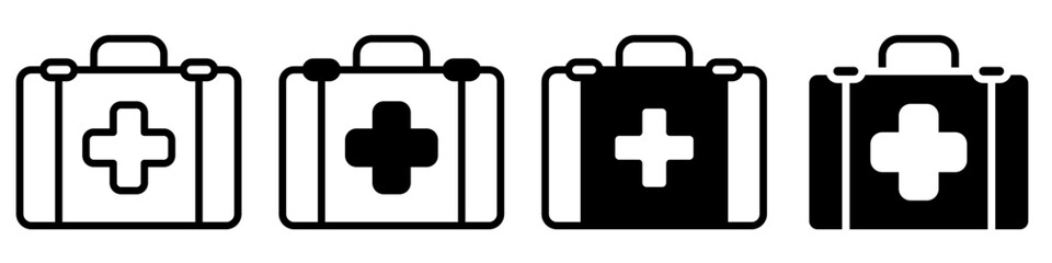 First aid kit icon vector cet. Emergency room illustration sign collection. medical symbol. 