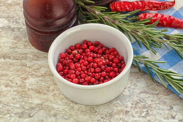 Red pepper corn seeds aroma