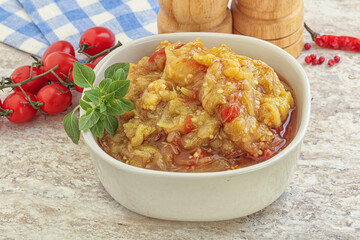 Caucasian Mangal salad with baked vegetables