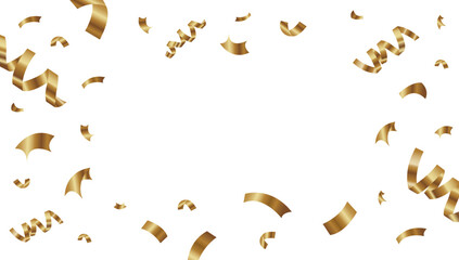 Realistic golden confetti background