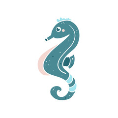 cute Sea horse. Vector illustration