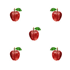 Set of red apples | Christmas elements illustration