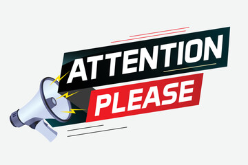 Obraz premium shouting on megaphone with attention please word vector illustration concept, can use for, landing page, template, ui, web, mobile app, poster, banner, flyer 