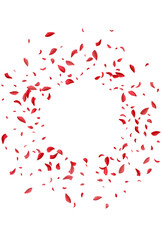 Pink Cherry Flying Vector White Background.