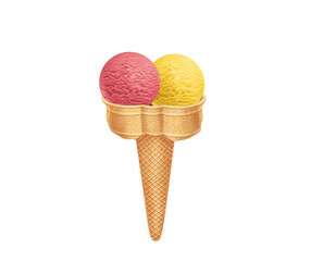 glace, crême, cône, dessert, crème glacée, aliment, froid, bonbon, été, gaufres, rafraîchissement, sucre, délicieux, dessert, cornet, deux trois boules , coloré parfums