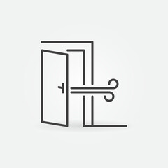 Door vector line concept icon. Room Ventilation symbol