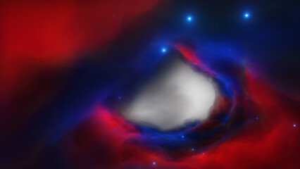 Bright Nebula Red - Blue Space tunnel clouds galaxy Alpha Channel Background