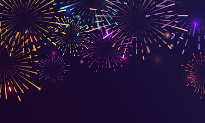 Colorful gradient Fireworks Background. Suitable for new year celebration designs
