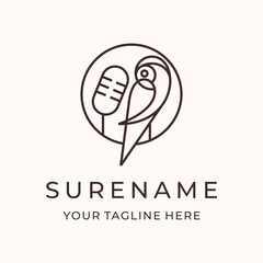 animal parrot bird music podcast logo design inspirations custom logo design vector