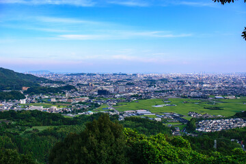 福岡県那珂川市　岩門城跡から見る福岡の景色