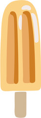 Abstract ice cream PNG, summer dessert illustration, boho ice cream PNG	