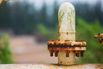 Rust damage paint and corrosion flange and bolt nut