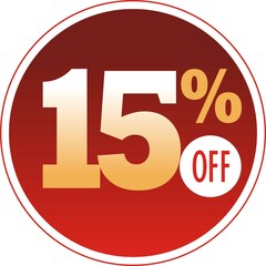 Notice, seal, vector, discount, 15% off, art, design, icon, poster, highlight, black friday, round art, circle shaped art,