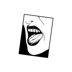 woman mouth vector illustration concept