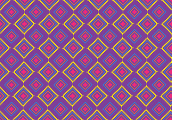 Obraz premium Geometric ethnic oriental seamless pattern traditional Design for background,carpet,wallpaper,clothing,wrapping,Batik,fabric,Vector,illustration,embroidery style.