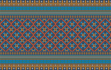 Geometric ethnic oriental seamless pattern traditional Design for background,carpet,wallpaper,clothing,wrapping,Batik,fabric,Vector,illustration,embroidery style.