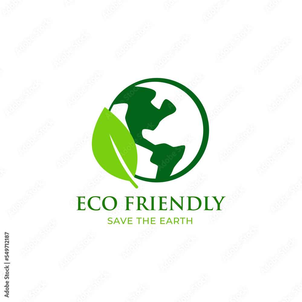 Canvas Prints Eco friendly Green world logo or icon design template