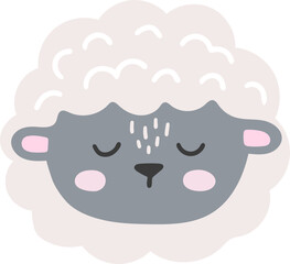 Farm animal isolted vector, Cute Animal sheep, Farm Clipart, Portrait animal vector, Baby animal element