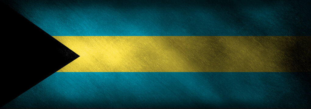 The flag of the Bahamas on a retro background