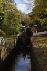 Naklejka premium the canal locks close to the stewponey wharf on the stourbridge canal