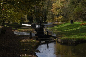 Naklejka premium the canal locks close to the stewponey wharf on the stourbridge canal