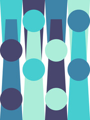 Abstract minimalist background with dots. Turquoise and ocean colours. 