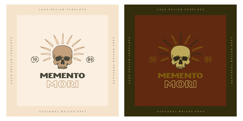 Memento mori - Latin for Remember that you have to die logo sticker design