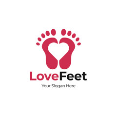  Love foot print vector logo template