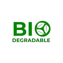 Biodegradable vector green Logo, eco friendly recycle Logo