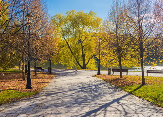 Autumn day in the park. Golden autumn.