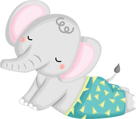 a vector of a cute elephant doing yoga