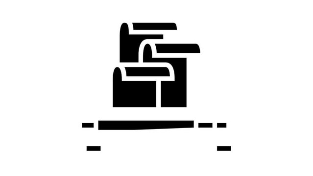 polybutadiene elastomer glyph icon animation