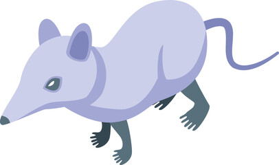 White mouse icon isometric vector. African animal. Nature species