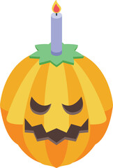 Holiday pumpkin icon isometric vector. Pumpkin halloween. Cute smile