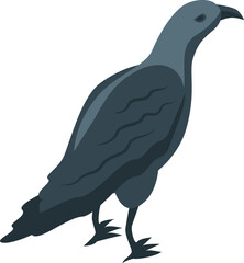 Crow icon isometric vector. Raven bird. Feather flight