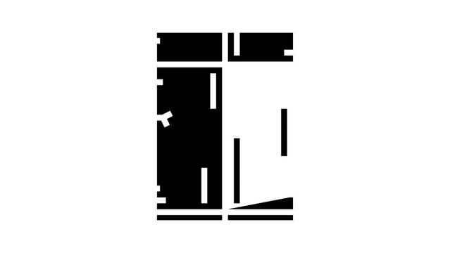 cement concrete road glyph icon animation