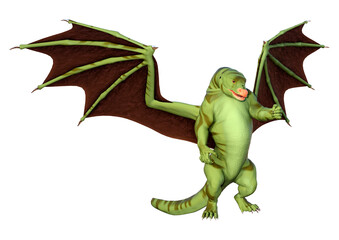 Fototapeta premium 3D Rendering Fairy Tale Dragon on White