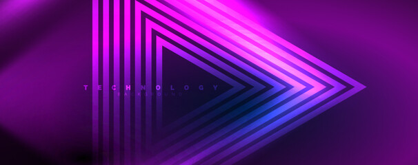 Neon glowing techno lines, hi-tech futuristic abstract background template. Vector illustration for wallpaper, banner, background, leaflet, catalog, cover, flyer