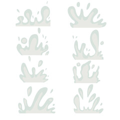 Water splashes on transparant background. Nature drops elements. 